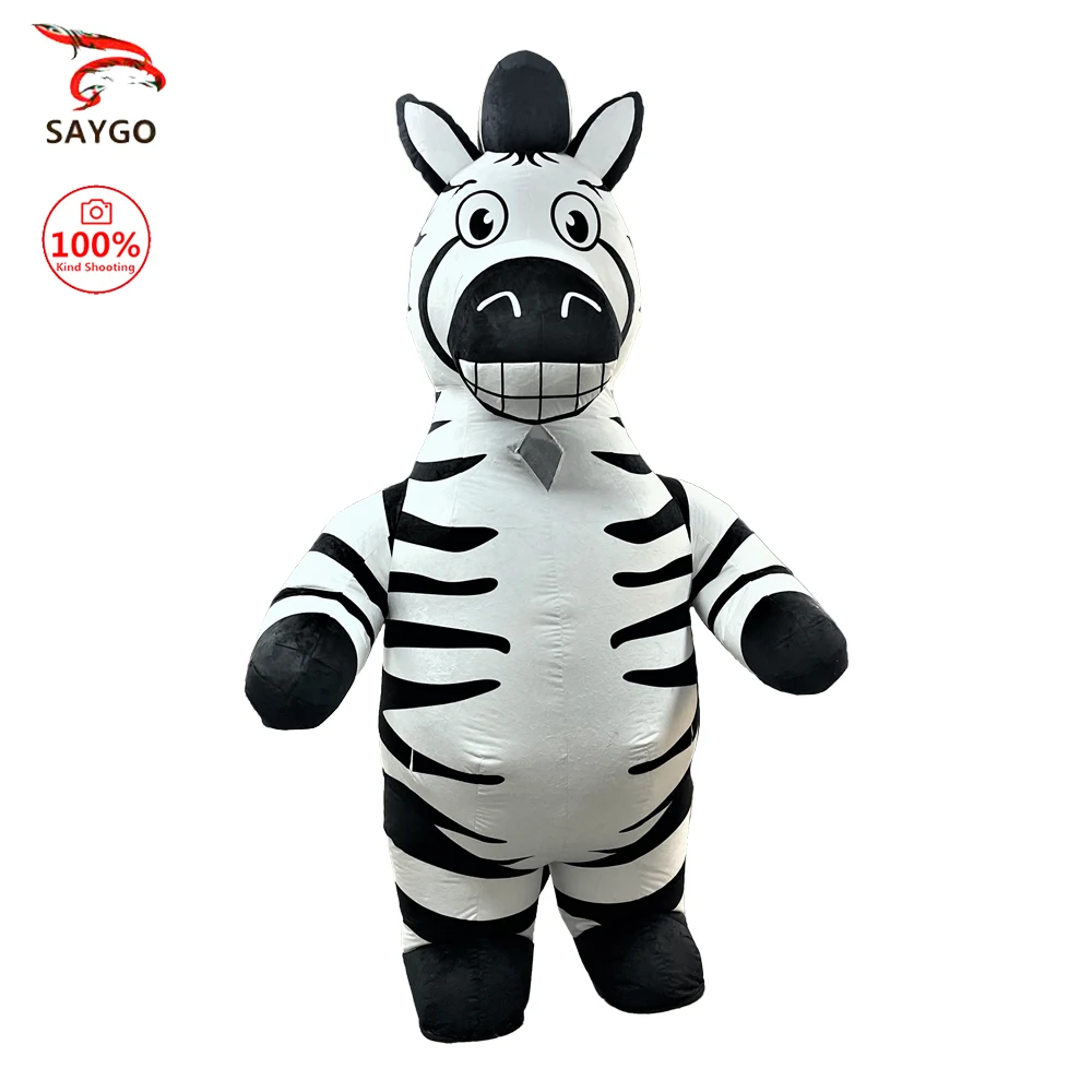 

SAYGO Adult Cosplay Zebra Inflatable Halloween Party Set Christmas Costume Inflatable Dress Mascot Plush Costume