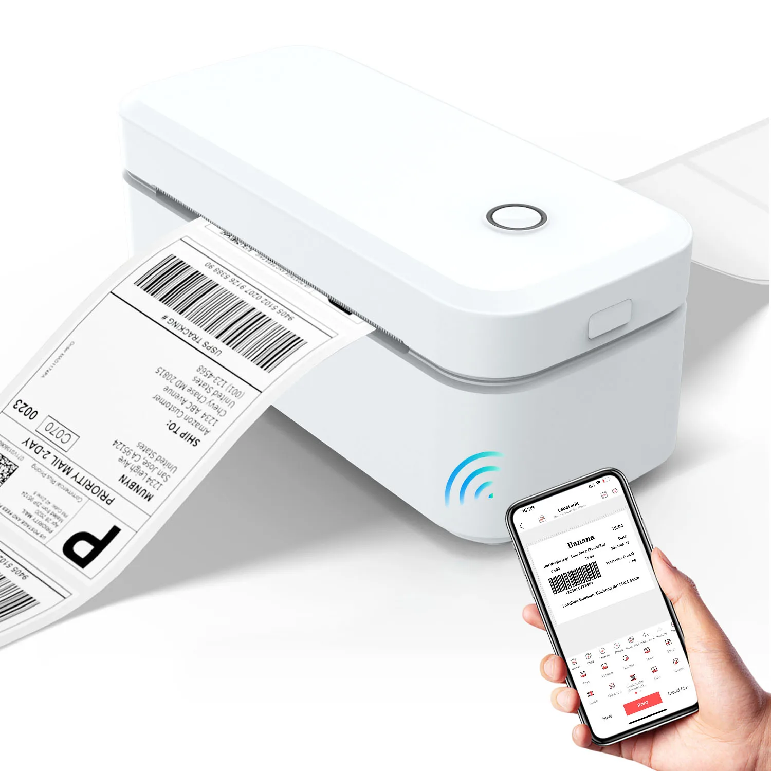 

Marklife X4 Portable /WiFi 203DPI Thermal Paper Barcode Printer Stock Transport Label Printer