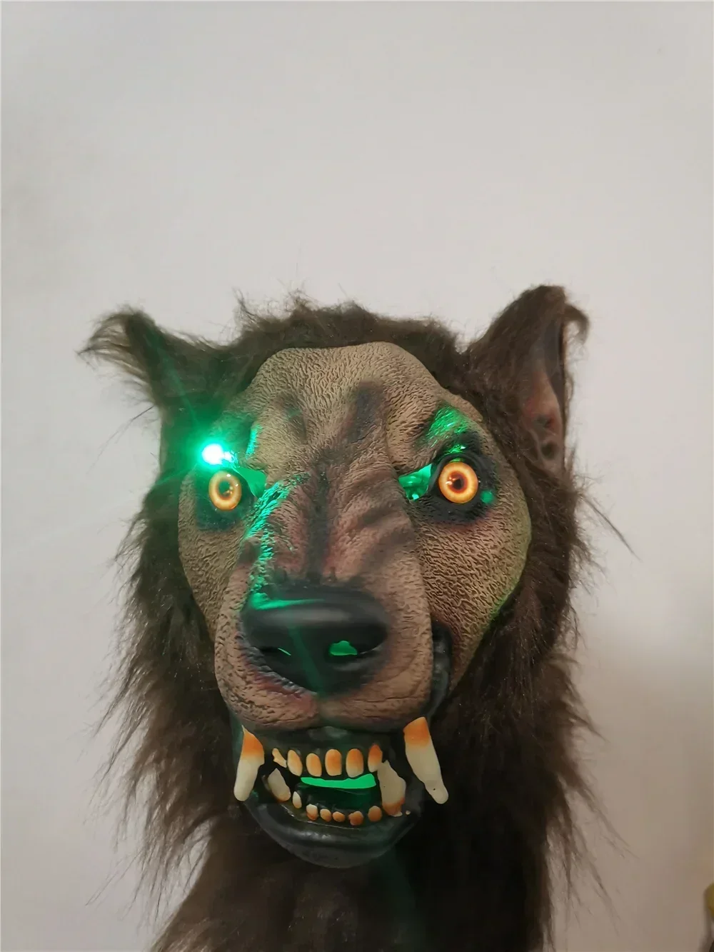 Halloween Latex Wolf Head Hair Mask Werewolf Headgear Party Scary Decor Headgear