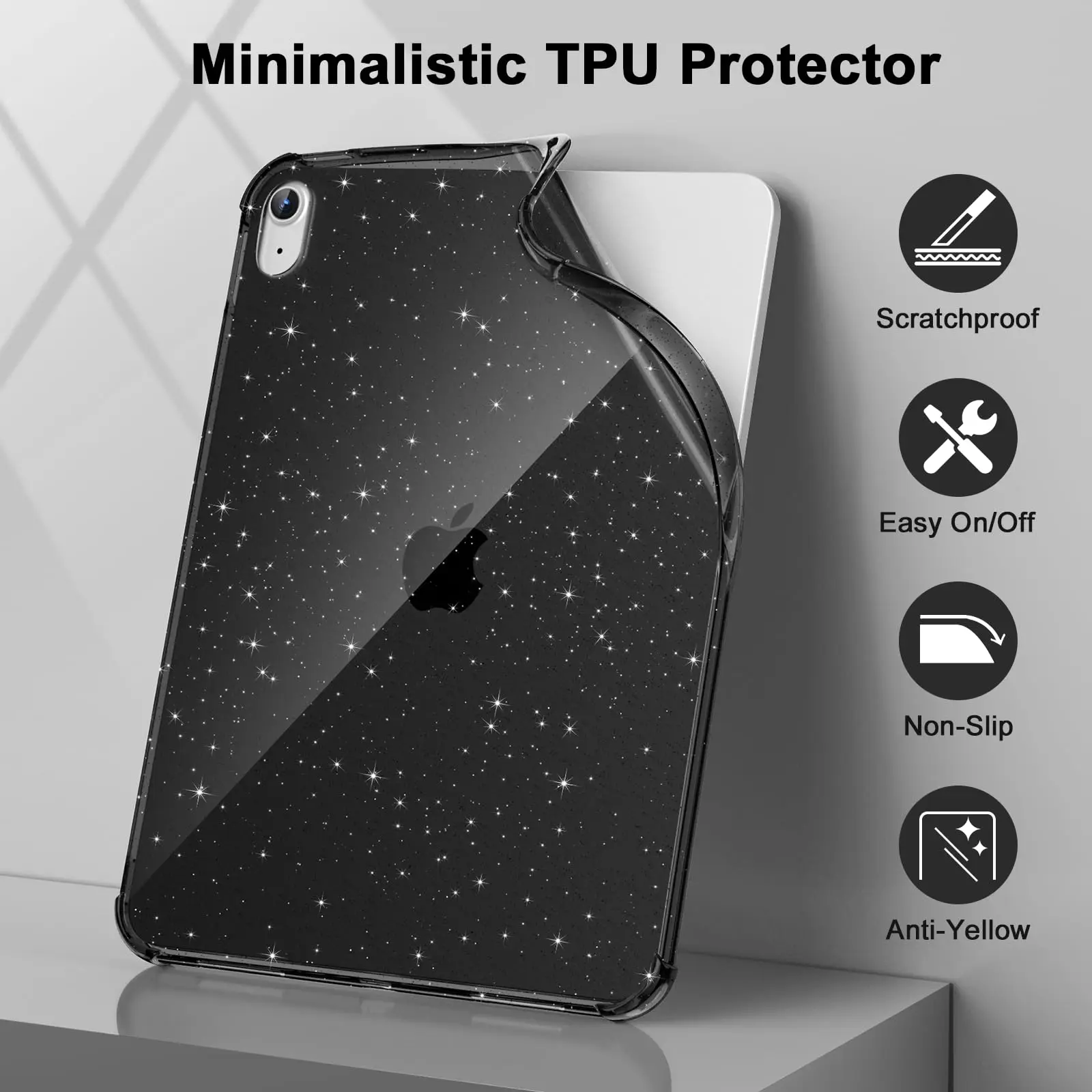 Glitter Case for iPad A16 11th Gen 2025 11-inch/ 10th Gen, 2022 10.9 inch Protective Sparkly Crystal Transparent Cover with Slim