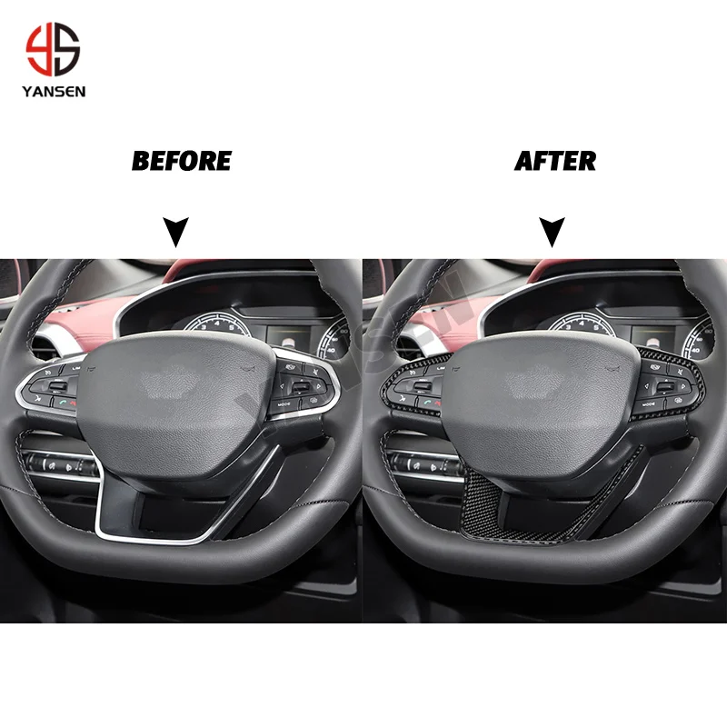 حقيقي ألياف الكربون المقود لوحة الكسوة غطاء ملصق ل PROTON X50 جيلي COOLRAY السيارات الداخلية اكسسوارات الديكور