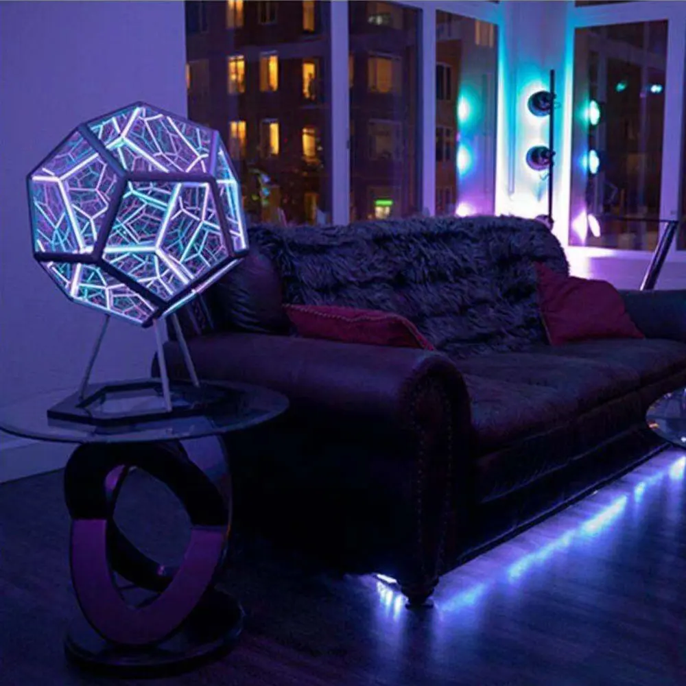 Novelty LED Night Light Infinite Dodecahedron Color Art Lamp Decorative Lights Colorful Housewarming Gift Home Decoration