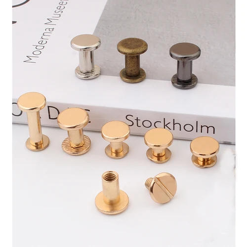 20 piezas/10 juegos de encuadernación, tornillos Chicago, clavos, remaches para álbum de fotos, calendario de escritorio, menú, cinturón artesanal de cuero, sujetadores para billetera