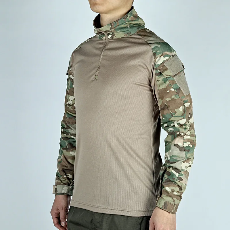 Combat Shirt Multicam Militaire Uniformen Mannen Militaire Kleding Patch Tactisch Shirt Lange Mouw Tactische Uitrusting Paintball Top