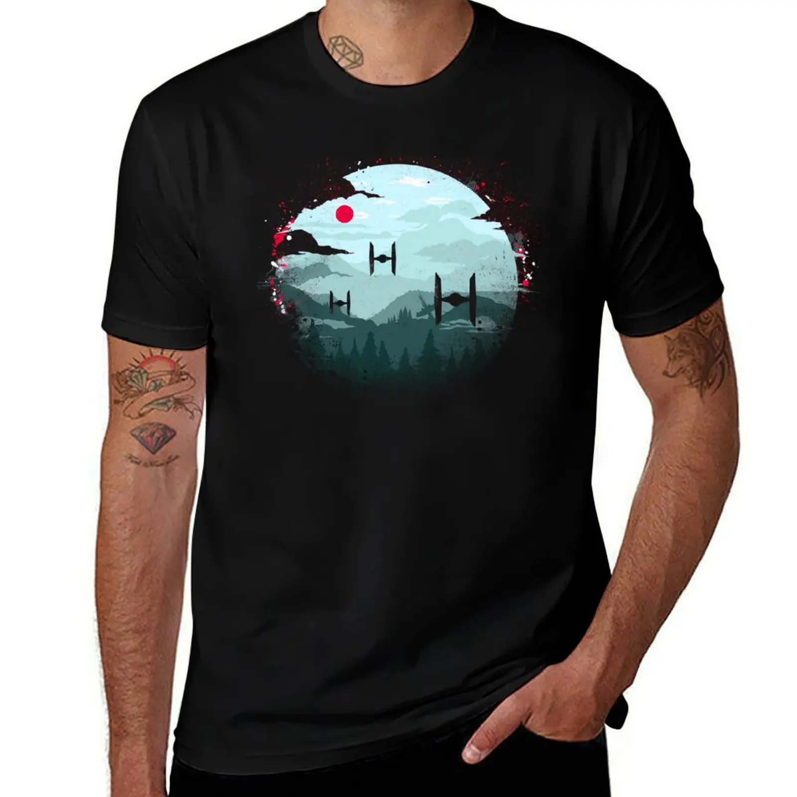 

Футболка Tie Fighters At Dawn, футболки с рисунком, винтажные футболки, футболки на заказ, мужские рубашки