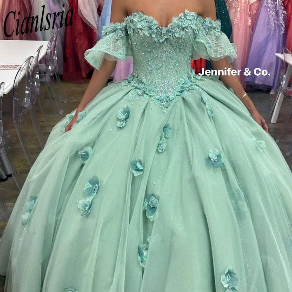 

Мятно-зеленое бальное платье, платья для Quinceanera, женское милое платье 16, платье на шнуровке для 15 лет