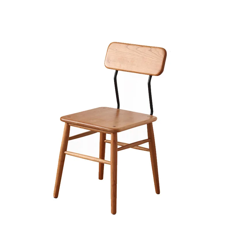 

Скандинавский обеденный стул из цельного дерева, шоколада, домашний стул для маленькой квартиры, простой японский ресторан, настольный стул из вишневого дерева, стул ins