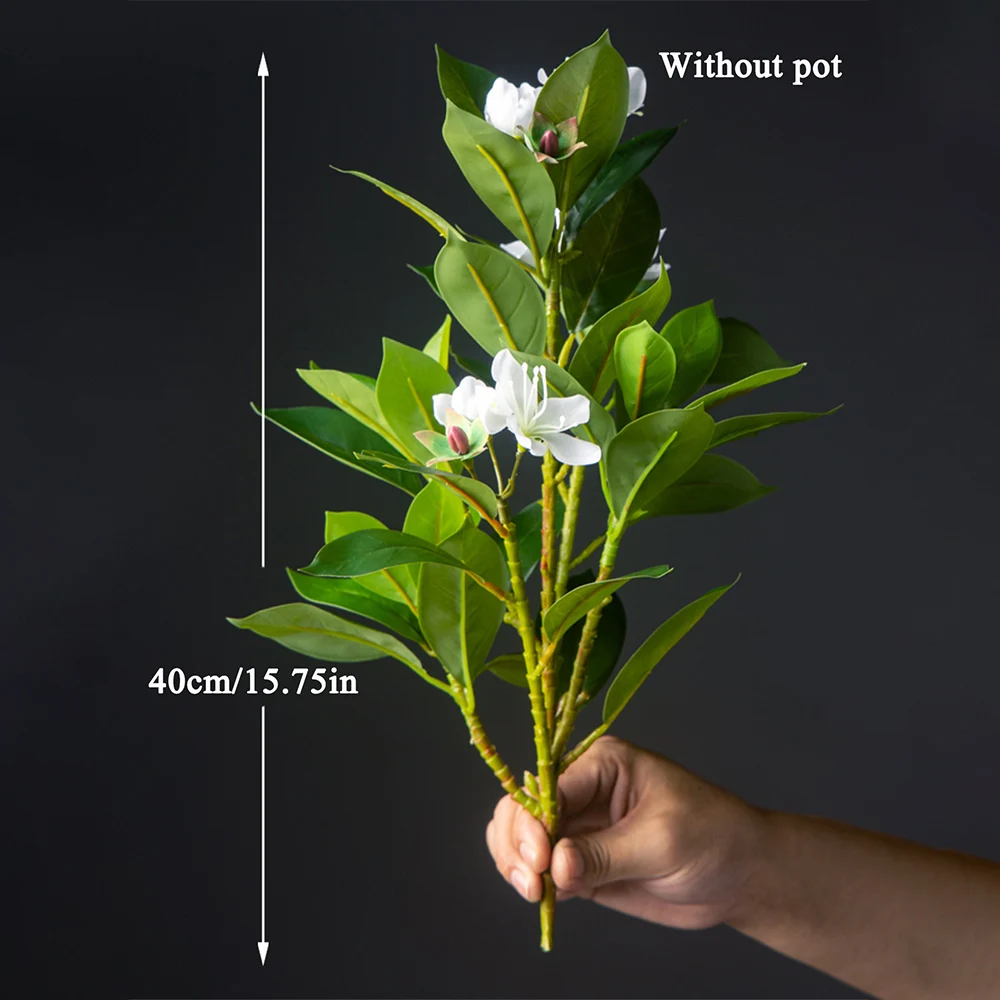 21-40 cm große künstliche Azaleenblüten, künstlicher Ficusbaum, künstliche Magnolienzweige, tropische Kunstbanyanblätter für die Dekoration von Zuhause und Büro – Detail 17