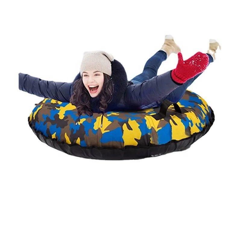 

Winter 1-2 Person Rubber Inflatable Snow Sled Tubing Pvc Hard Bottom Snow Tubes With Handles