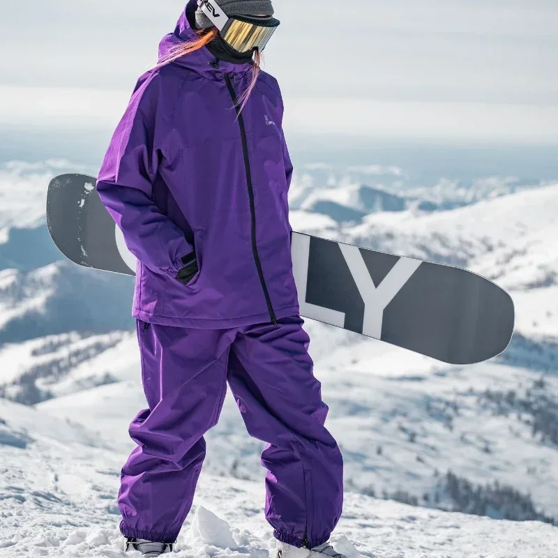 Traje de esquí para hombre y mujer, ropa cálida para Snowboard, esquí de montaña, impermeable, chaqueta de nieve, conjuntos de pantalones, invierno, 2025