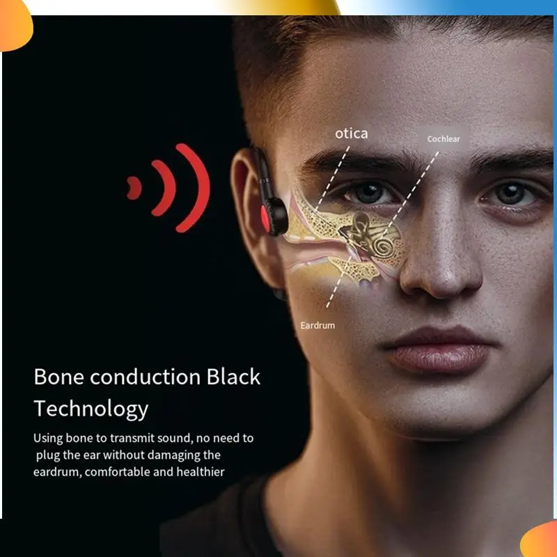 

B48A Наушники с костной проводимостью Спортивная гарнитура с шумоподавлением для бизнеса Спорт Велоспорт Фитнес Черный