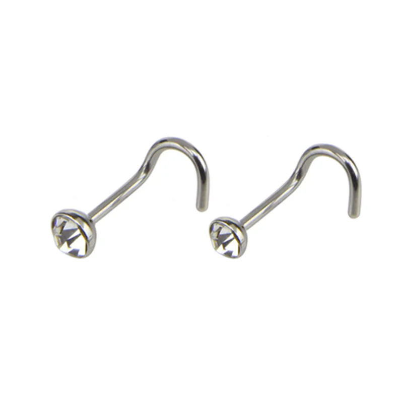 21 قطعة/المجموعة كريستال الأنف هوب الدائري العظام بار دبوس الغضروف ثقب ترصيع المجوهرات #5