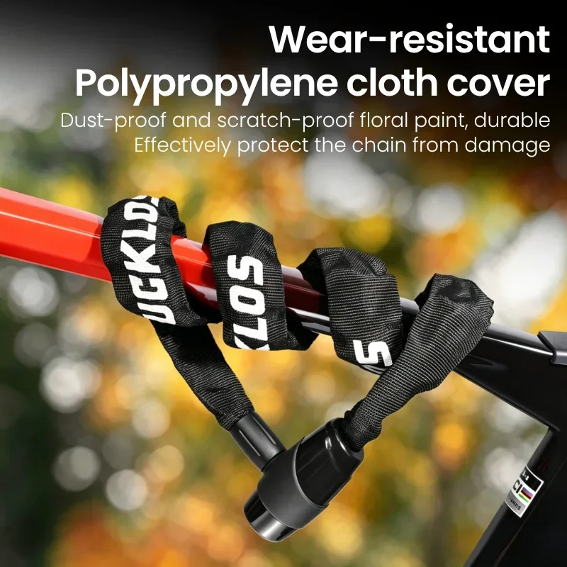 BUCKLOS Bicycle Chain Lock Portable Anti-theft Durable Bike Key Locks MTB Road Mountain Bike Lock with 2 Keys for Scooter E-Bike