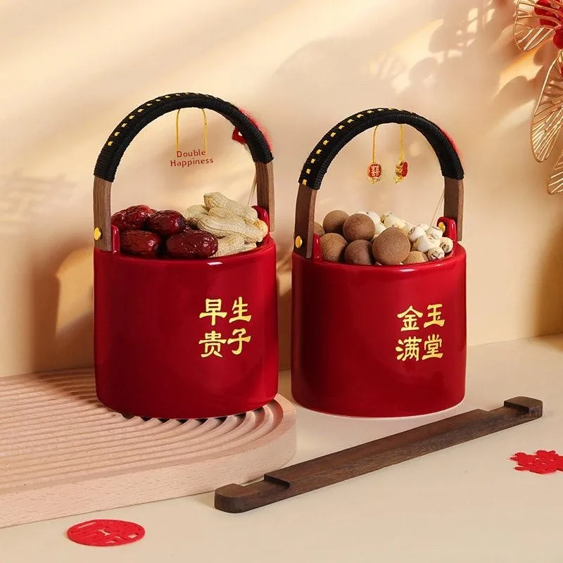 

Wedding Celebration Red Decorative Items Couple Bridegroom Family Gift Creative Gift Box Set Festive Accessories