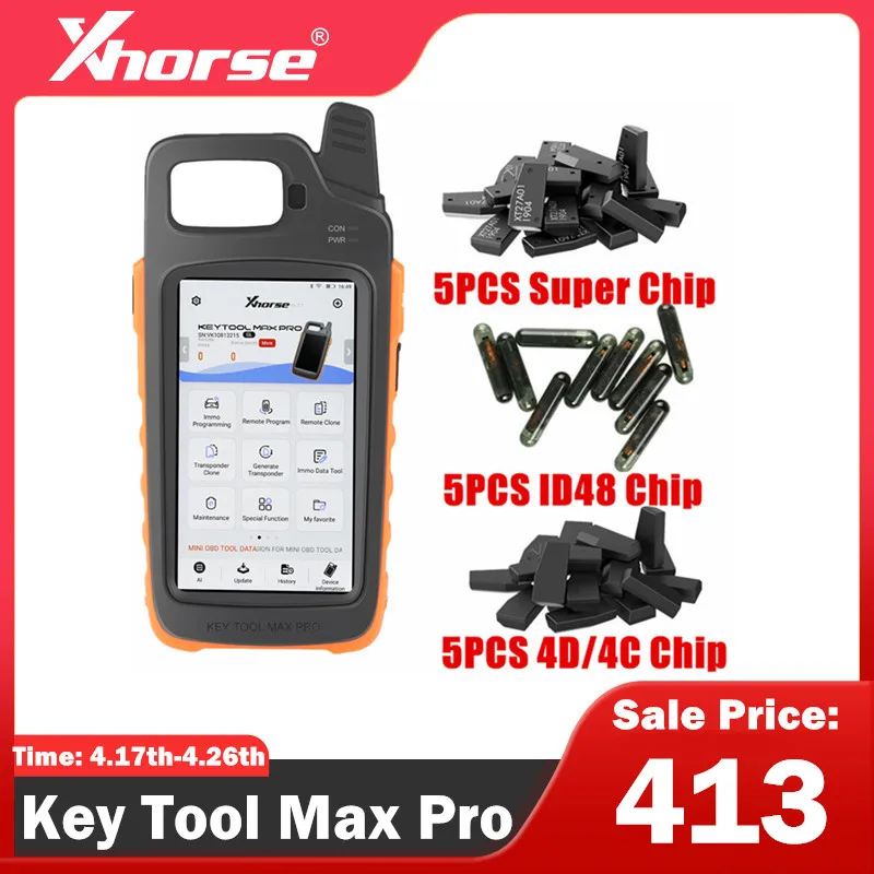 

Новейший Xhorse VVDI Key Tool Max Pro с мини-инструментом OBD, функция считывания напряжения и тока утечки