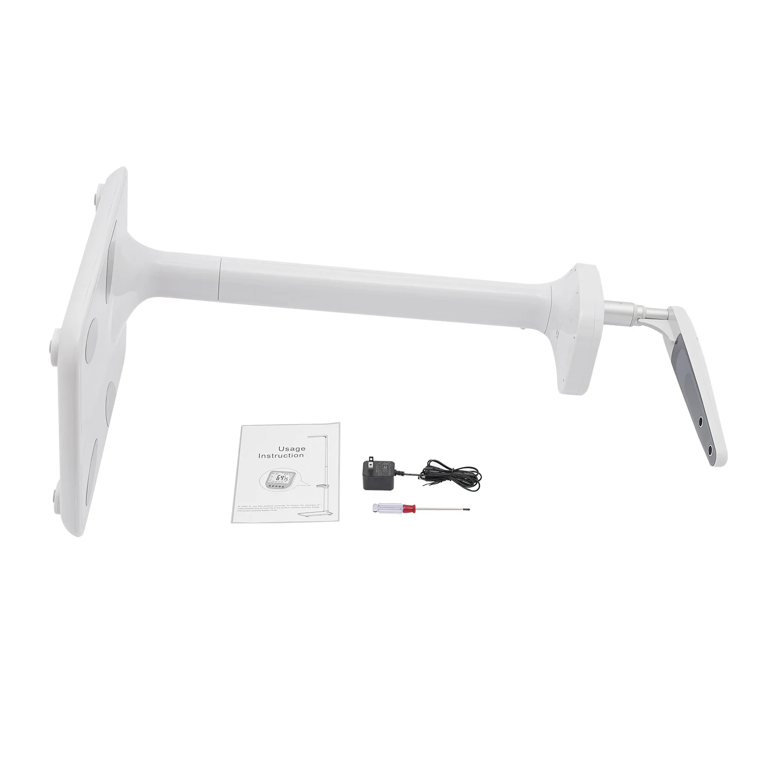 محلل الجسم الذكي بالموجات فوق الصوتية - مقياس رقمي مع قياس الارتفاع والدهون في الجسم لكتلة BMI/العضلات/كتلة العظام، قابس أمريكي 100-240 فولت