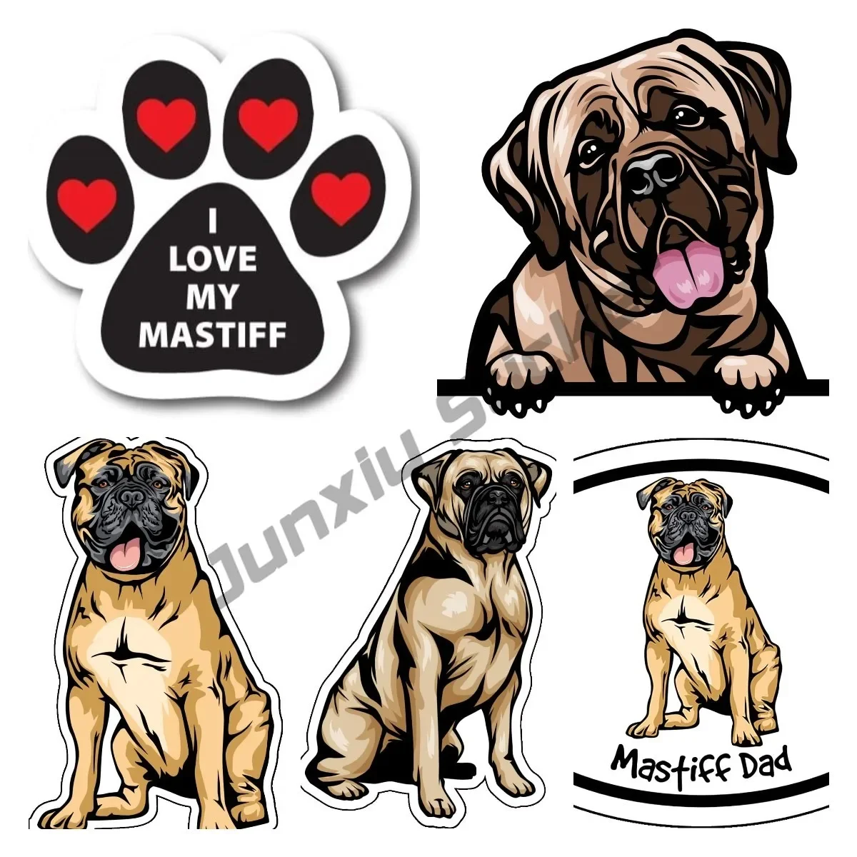 Smiling Mastiff Decal Dog Breed Bumper Sticker Die Cut Sticker In Color Trucks Walls Laptops Accesorios Para Auto