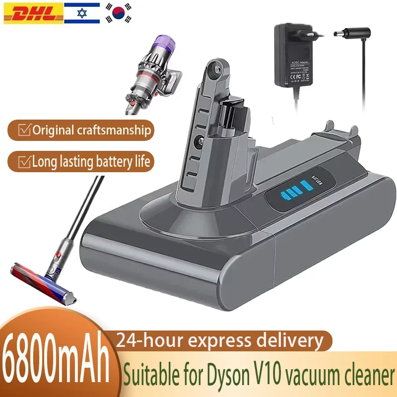 

Сменный аккумулятор Dyson SV12/V10 — литий-ионный аккумулятор емкостью 6800 мАч, 100 Втч для моделей Absolute/Fluffy | Оригинальные спецификации с быстрой зарядкой