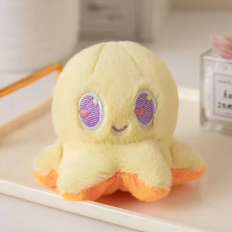 Neueste Schildkröte Flip Octopus Rucksack Anhänger Schlüsselanhänger Kawaii Plüschtier Puppe Cartoon Anime Süßes Geschenk für Freunde auf Festivals