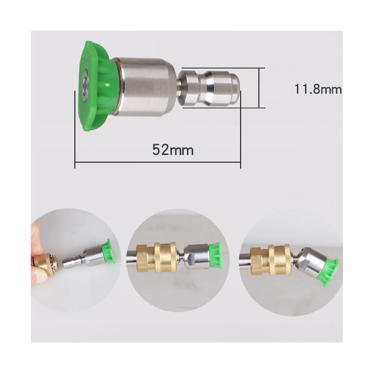 Spray ad alta pressione da 1/4 pollici in acciaio inossidabile 4000Psi a connessione rapida 0 15 25 accessori per il lavaggio degli ugelli da 40 gradi