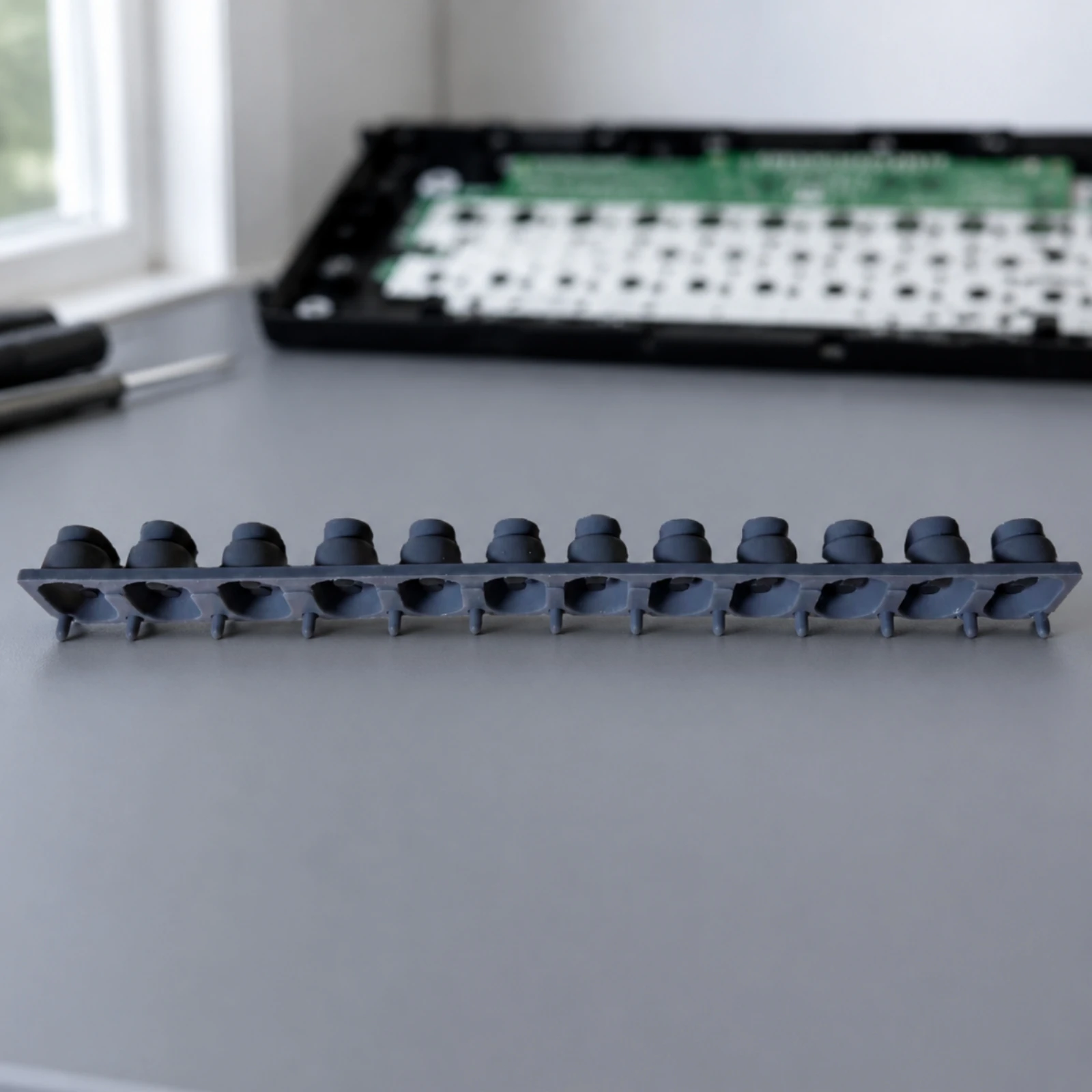 

12 Key Touch Strip Oval Openings Conductive Key Pad Musical Instrument Part Elastic