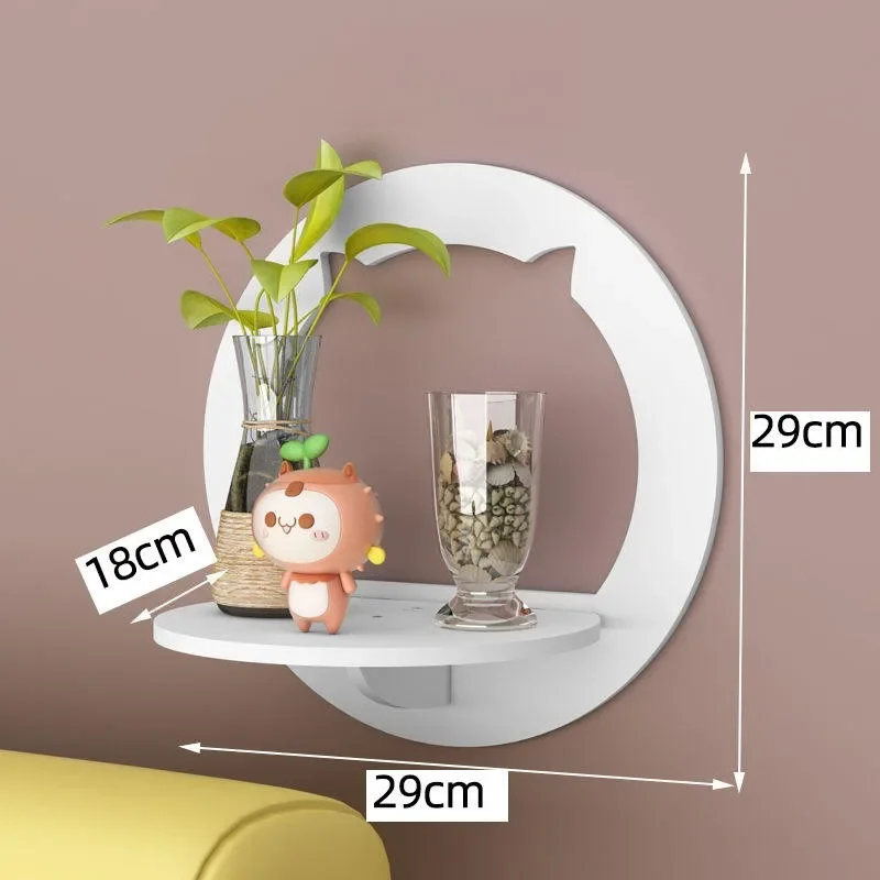

PVC Punch-free Flower Living Room Wall Shelf Bedside Decorative Wall-mounted Shelf Storage Rack For home