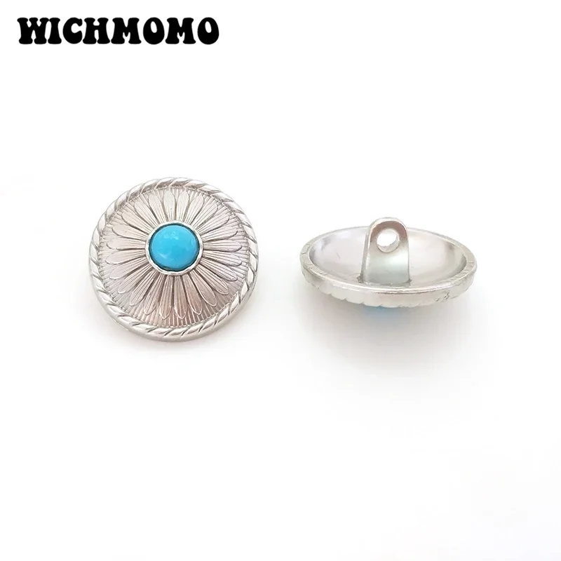New 3pieces 30mm Retro Zinc Alloy Round  Clothes Decorative Flowers Overcoat Buttons Pendant DIY Hair Jewelry Accessories