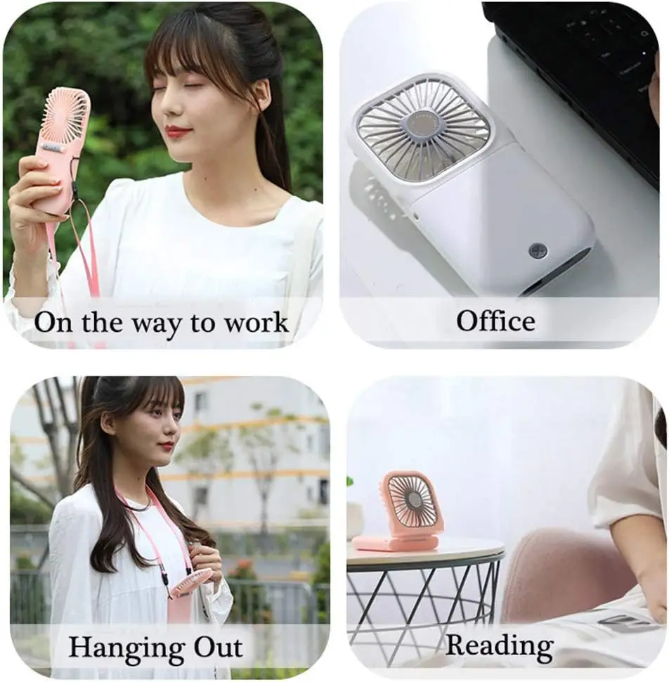 2026 New Upgrade Portable Neck Fan Mini Quiet Handheld Personal Foldable USB Rechargeable Fan Operated For Home Office Outdoor T