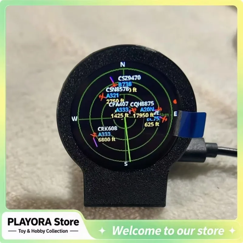 USB-C Mini Flight Radar Gadget Real-time Aircraft Tracking Display 3D Printed Shell Aviation Desktop Ornament For Hobby Fans