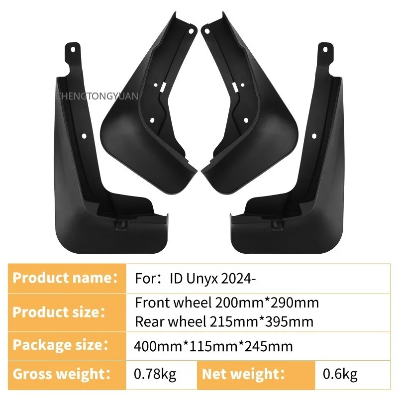 Mudguards FOR VW Volkswagen ID Unyx 2024-2026 Automotive for Fender Mudguard Vehicle Exterior Decor ABS Protective Accessories 2