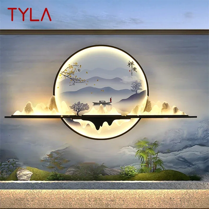 

TYLA Outdoor Mural Lamp LED 1 Meter Diameter Circular Landscape Waterproof Mural Villa Courtyard Garden Decoration Painting