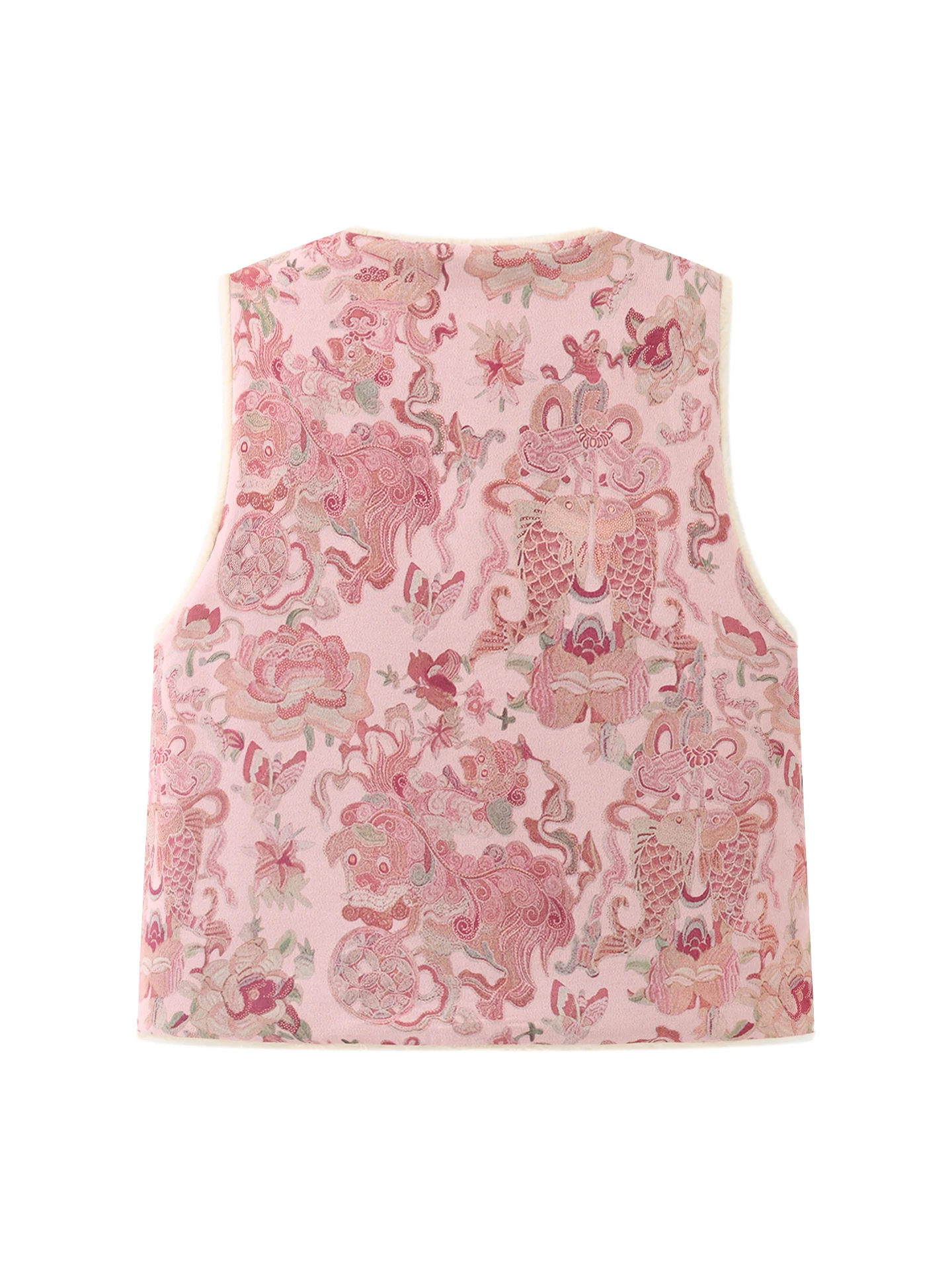 Etam Pink Chinese Sle Double-Sided Wearable Thiened Women's Vest Winter New Arrival Young Faion Fce-Lined Outerwear