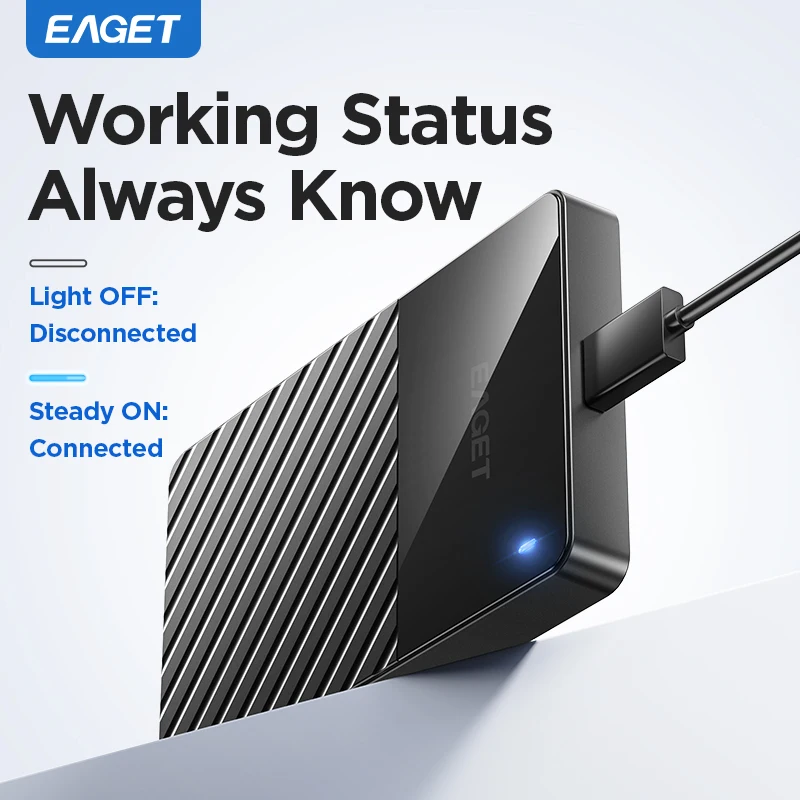 Eaget 5Gbps ポータブルHDD 外付けハードドライブ 1TB 250GB 500GB