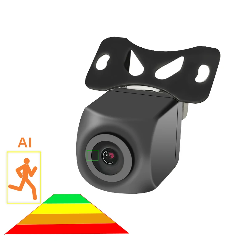 

New ai security camera artificial intelligent detection vehicle and pedestrian warning rearview hd reverse camera with buzzer