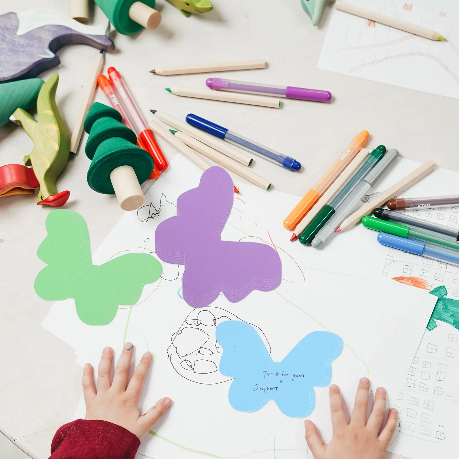 

140pcs DIY Paper Cutout Decor Colorful Butterfly Wall Art Kids Material Cutting Template Classroom Kindergarten Party