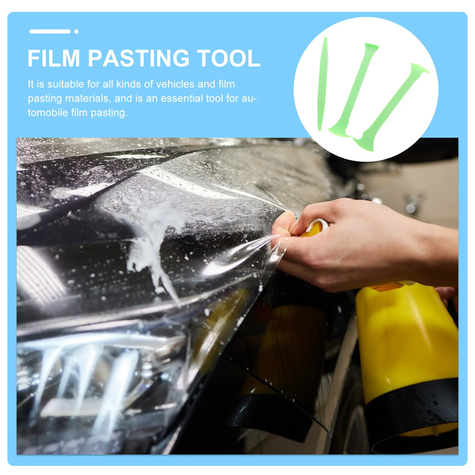 3pcs Car Vinyl Wrap Tool Kit For Edge Finishing Door Gap Sealing Trimming Durable Plastic Auto Squeegee Window