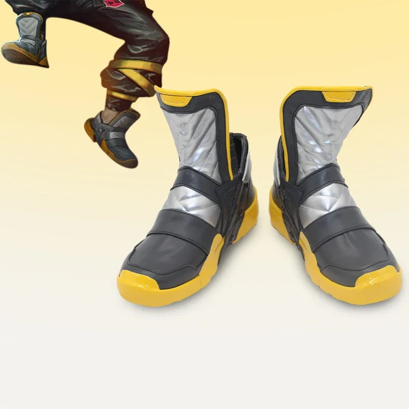 LOL HEARTSTEEL Latest Ezreal Cosplay Shoes Yellow Boots Game Role Play Halloween Carnival Party Outfit Christmas Prop Women Men