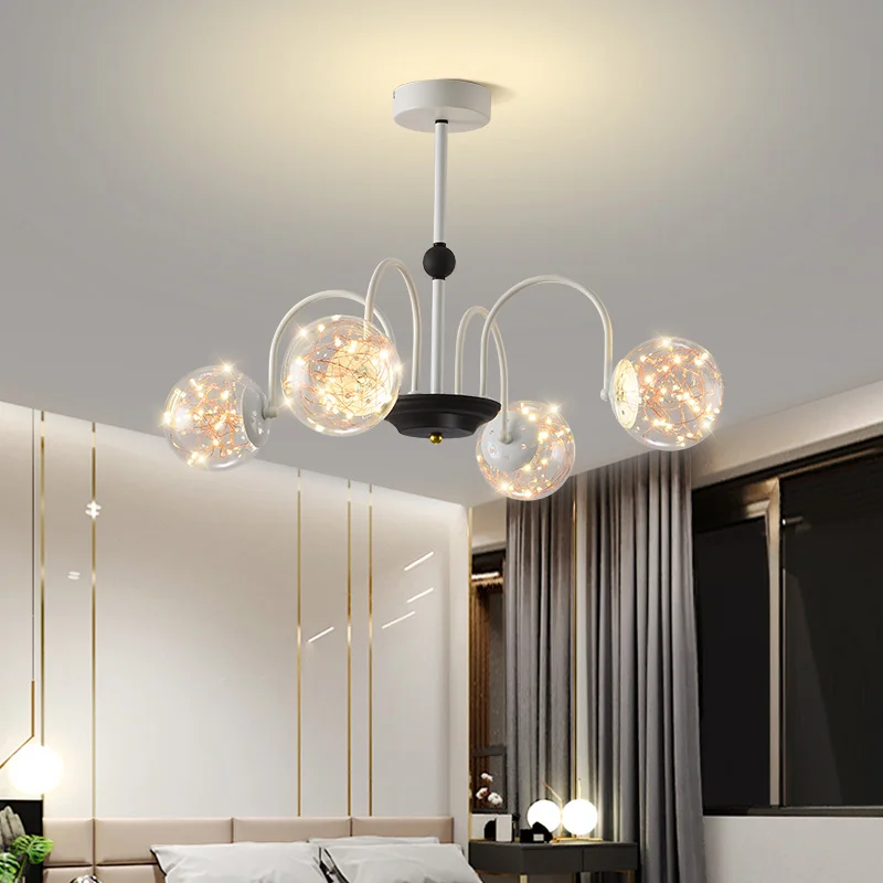 Nordic led pendant lights for Livingroom bedroom decoration black+white Glass ball Pendant lamp home decor lustre Hanging lights