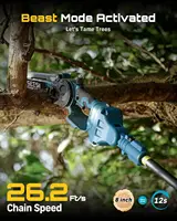 SEESII Polesaw High Branch Saw Cordless 8'' Electric Chainsaw with 3M Extension Pole for Tree Trimming Limb Cutter Pruner 4