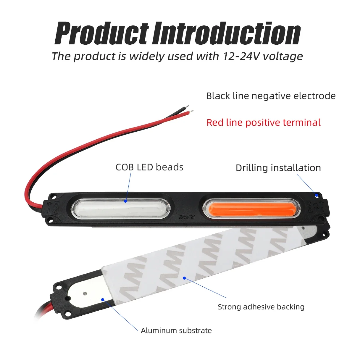 Red Blue Flashing Dual Light LED Module For Off Road Vehicles Motorcycles Electric Vehicles High Brightness Lamp