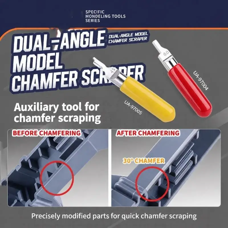 Ustar Dual Angle Chamfer Scraper Hobbyist Must-have Precision Deburring Tool UA97004/UA97005 for  Model Building