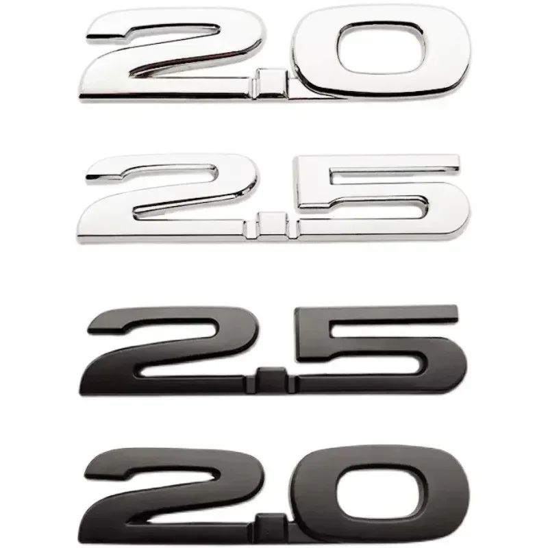 3D Metal 2.0 2.5 Letters Car Fender Emblem Rear Trunk Badge Sticker For Mazda 3 6 Axela CX5 CX7 MX5 Chrome Black Accessories