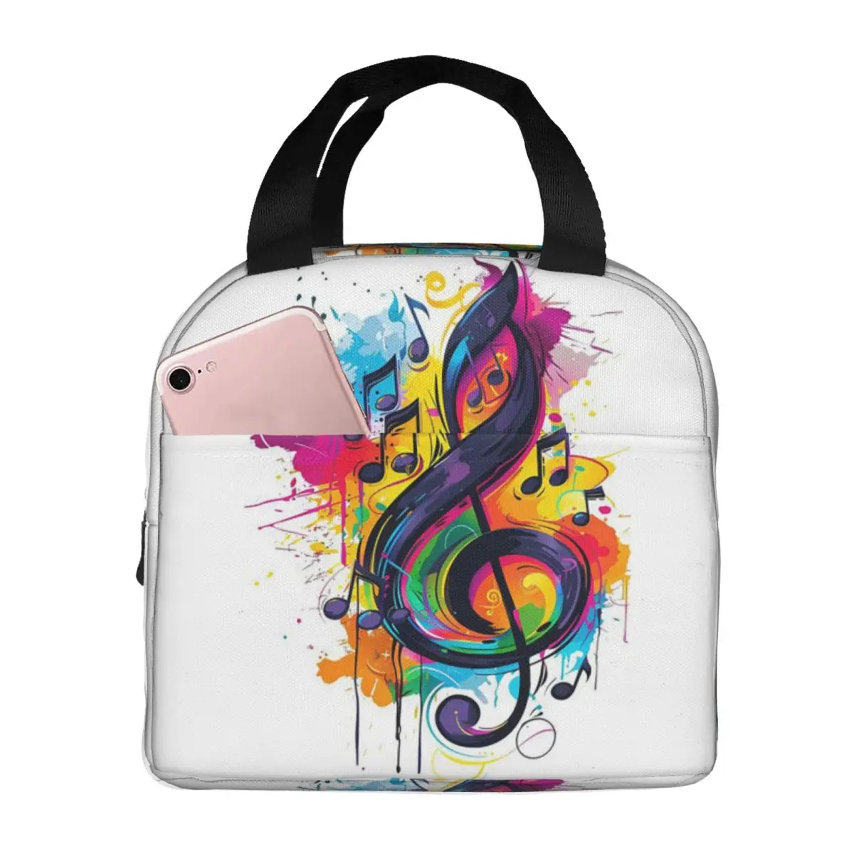 

Music Note Insulated Lunch Bag for Women Office Cooler Thermal Food Box Tote Portable Lunch Boxes Container