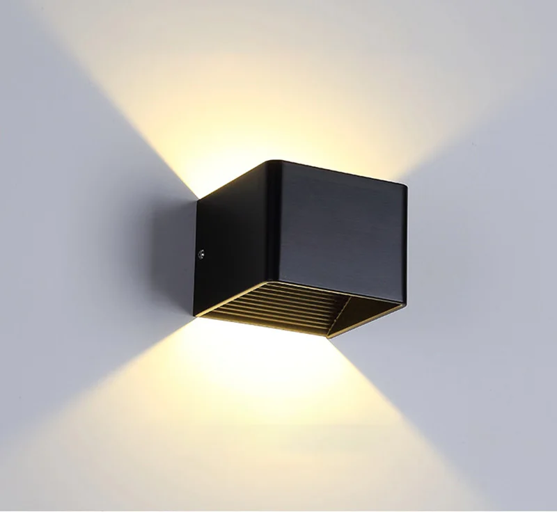 5W LED Modern Square Wall Lamp Surface Mount Cube Up and Down Wall Light Indoor Home Bedroom Bedside Living Room Porch Lighting