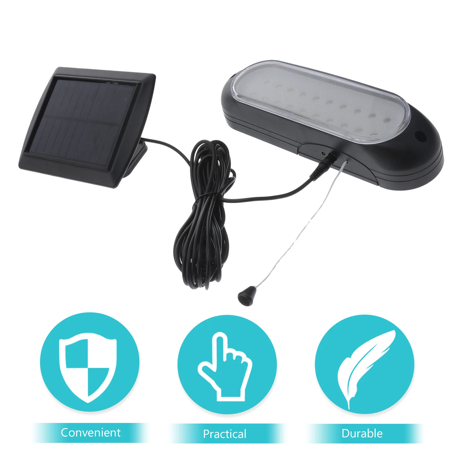 مجموعة واحدة من مصابيح الطاقة الشمسية الممتازة المقاومة للماء في الهواء الطلق مع خط ممتد للاستخدام الداخلي في ساحة الفناء والشرفة #2