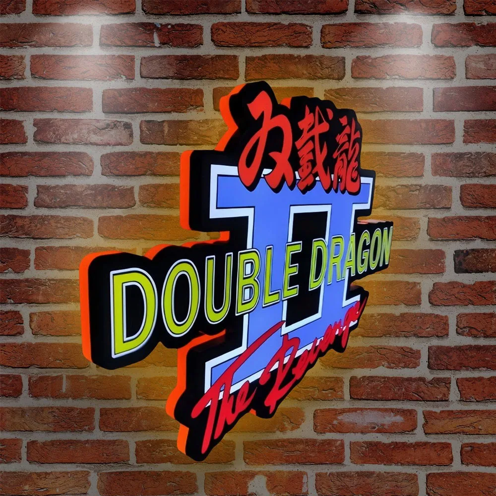 Custom Anime Light Boxes Double Dragon Logo LED Nightlight 3D Print Desktop Lightbox Wall Decor Best Gift for Kids Signs view 5