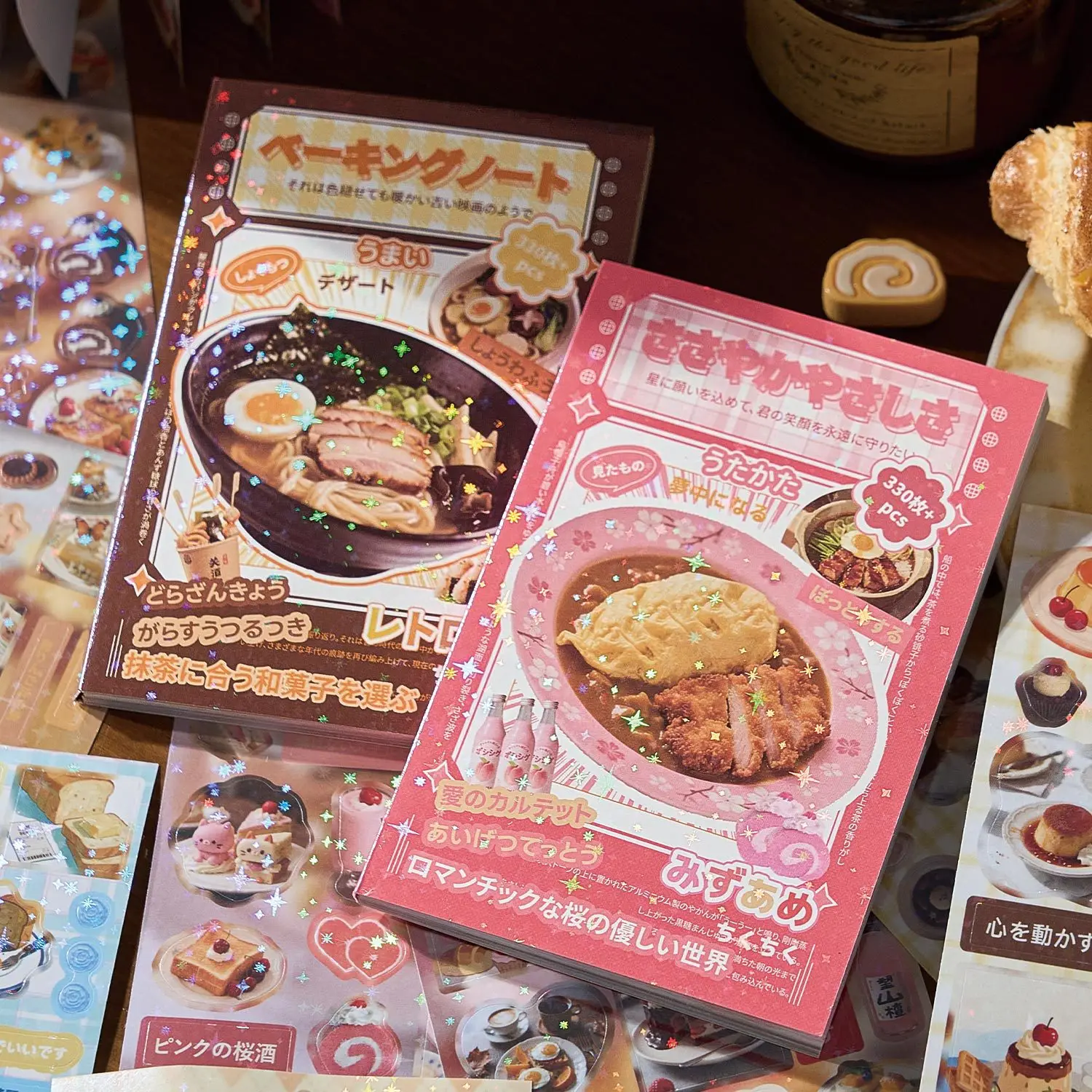30 pcs/pack Sweet Savory Hand Account Series Vintage Die Cut Sticker Book with Japanese Ins Style Dessert Decor for Handcraft