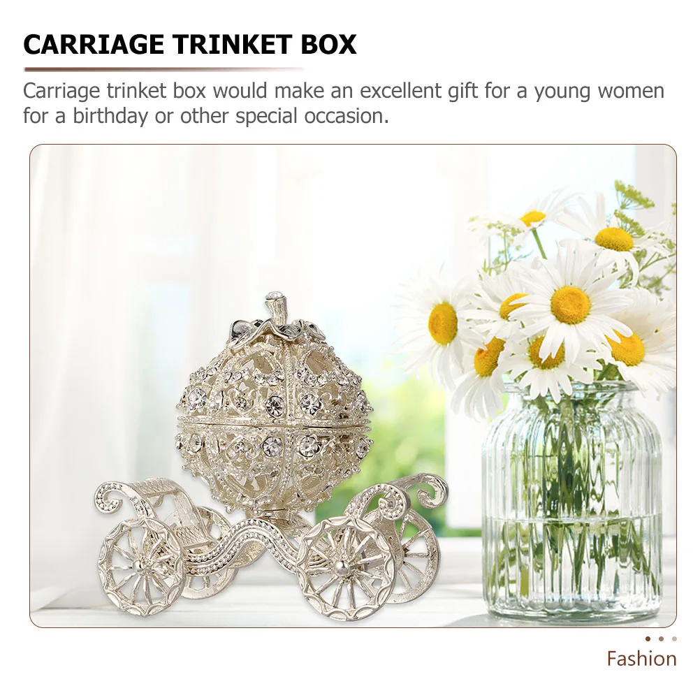 Carriage Trinket Box Metal Jewelry Storage Case Small Decorative Keepsake Box Home Dorm Room Gift Trinket Boxes