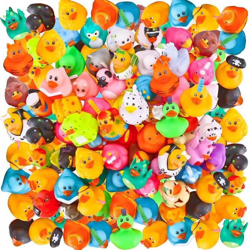 5-50Pcs New Rubber Duck Squeezable Bath Toys Cute Kids Shower Toy Birthday Party Gifts For Girls Or Boys