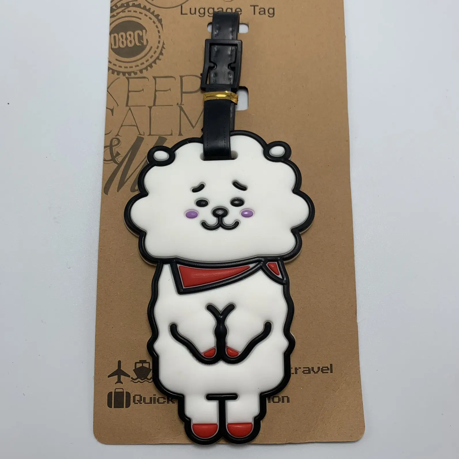Kawaii BT21 Luggage Tags Bags Travel Check-in Tags Can Have Text Written on The Back CHIMMY COOKY KOYA TATA Anime Toys